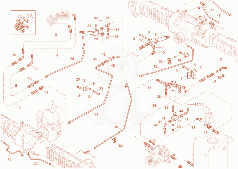 Exploded parts diagram of the BRAKE INSTALLTION of a Wacker Neuson DV90, with numbered balloons