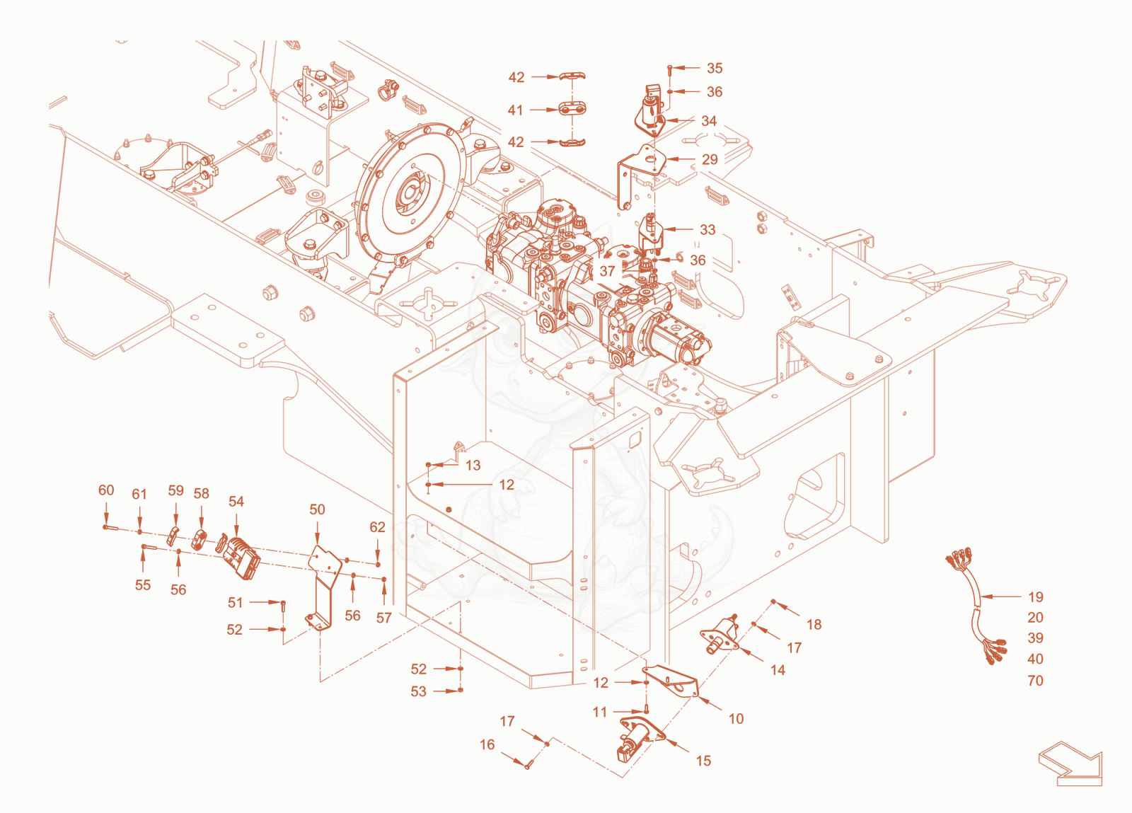Exploded parts diagram of the homologation of a Wacker Neuson RC110CAB, with numbered balloons