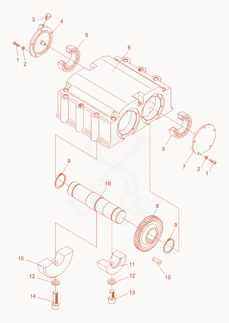 Exploded parts diagram of the Exciter cpl. of a Wacker Neuson DPU4045Y, with numbered balloons