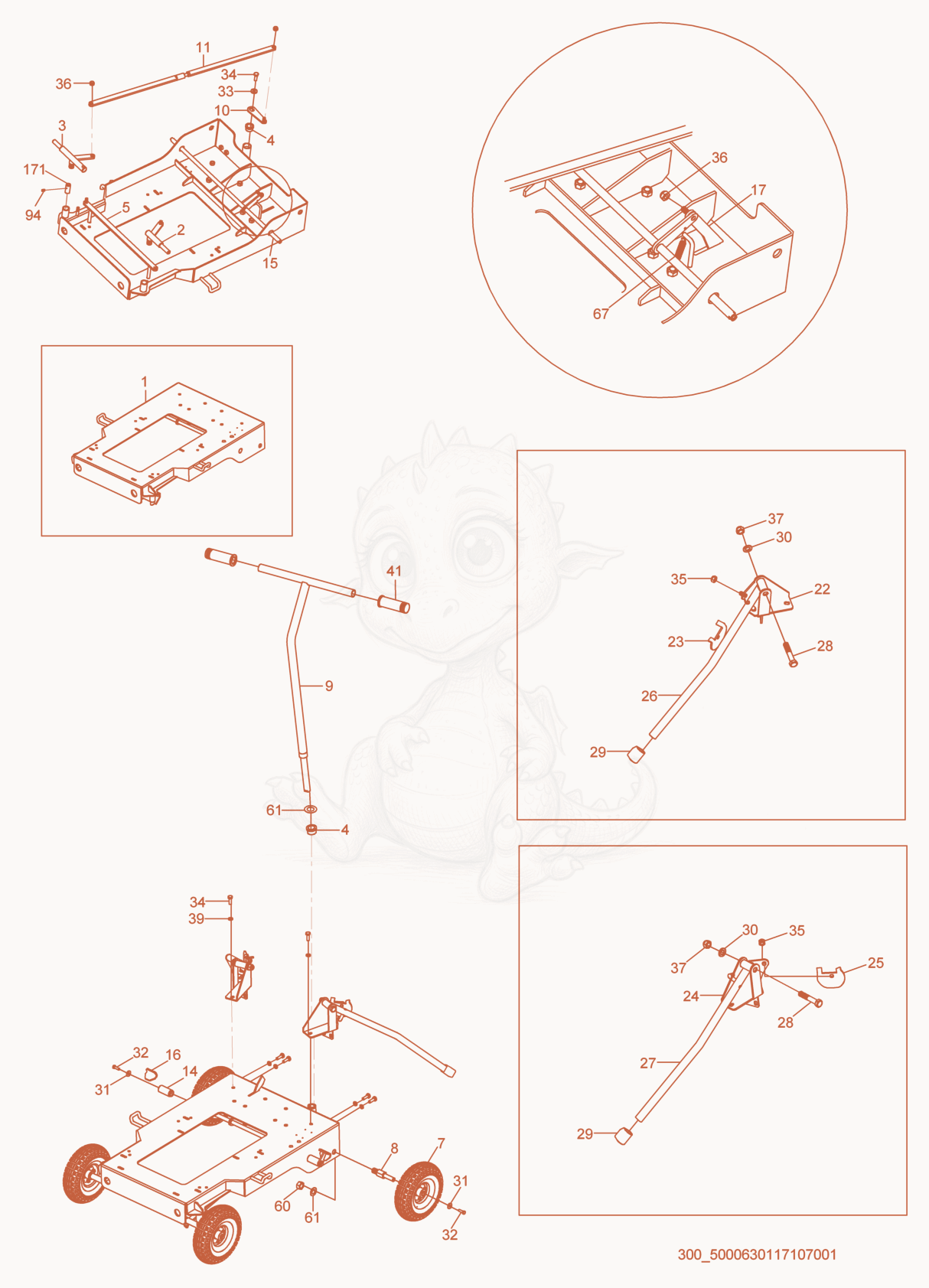 Despiece del Cart cpl. de una máquina Wacker Neuson ML440, con globos numerados