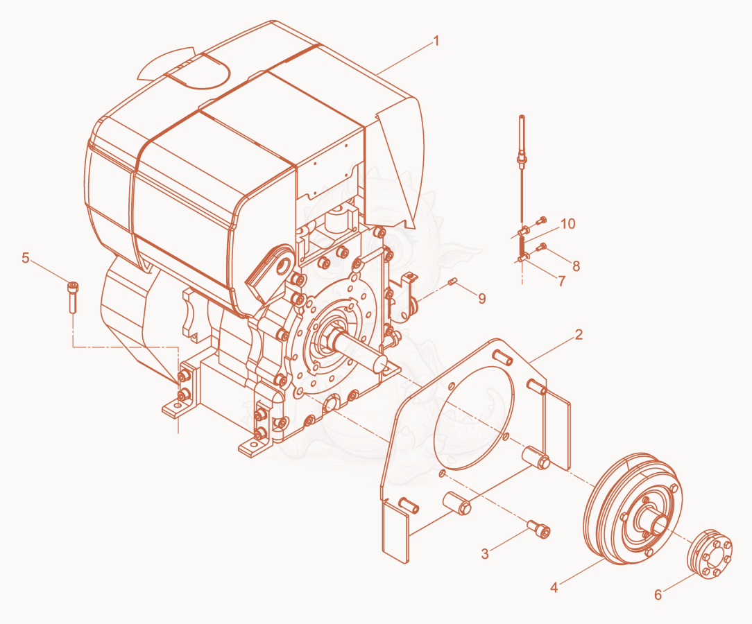 Despiece del Engine complete de una máquina Wacker Neuson DPU3750HTS, con globos numerados