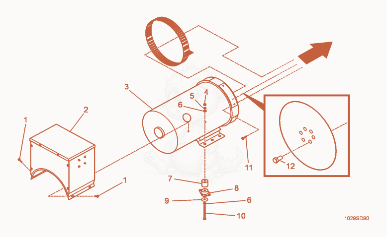 Exploded parts diagram of the Engine/Generator cpl. of a Wacker Neuson G85, with numbered balloons