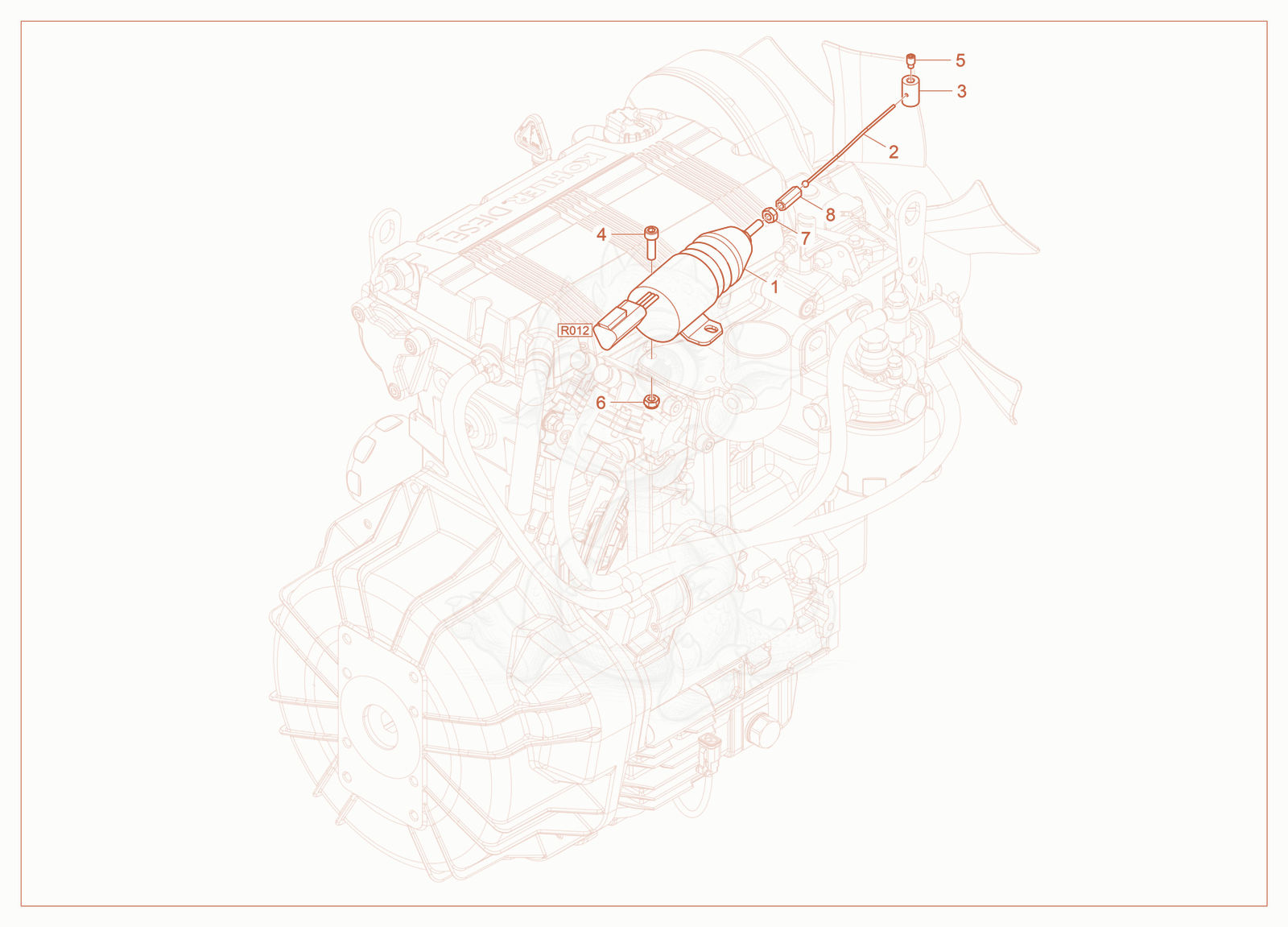 Exploded parts diagram of the Throttle Control of a Wacker Neuson RT-SC4, with numbered balloons
