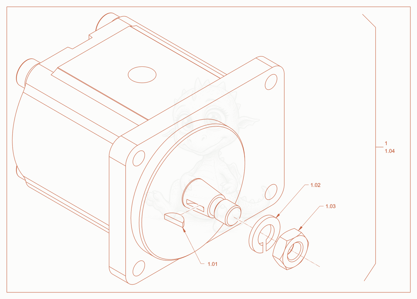 Exploded parts diagram of the constant motor (vibration drive) of a Wacker Neuson RD18-100C3, with numbered balloons
