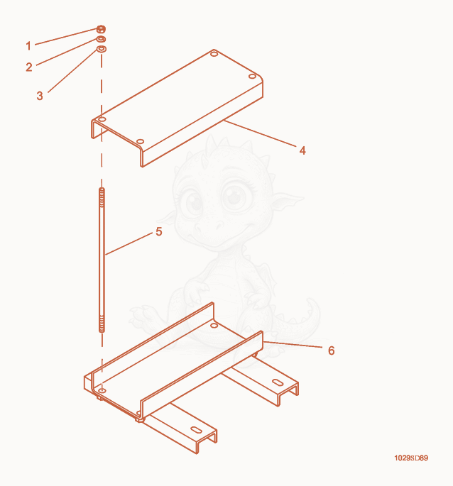 Despiece del Muffler Bracket cpl. de una máquina Wacker Neuson G85, con globos numerados