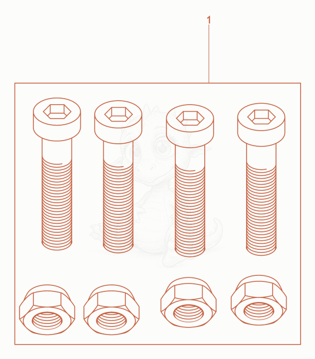 Exploded parts diagram of the Fixing Set of a Wacker Neuson AR64/3/400, with numbered balloons