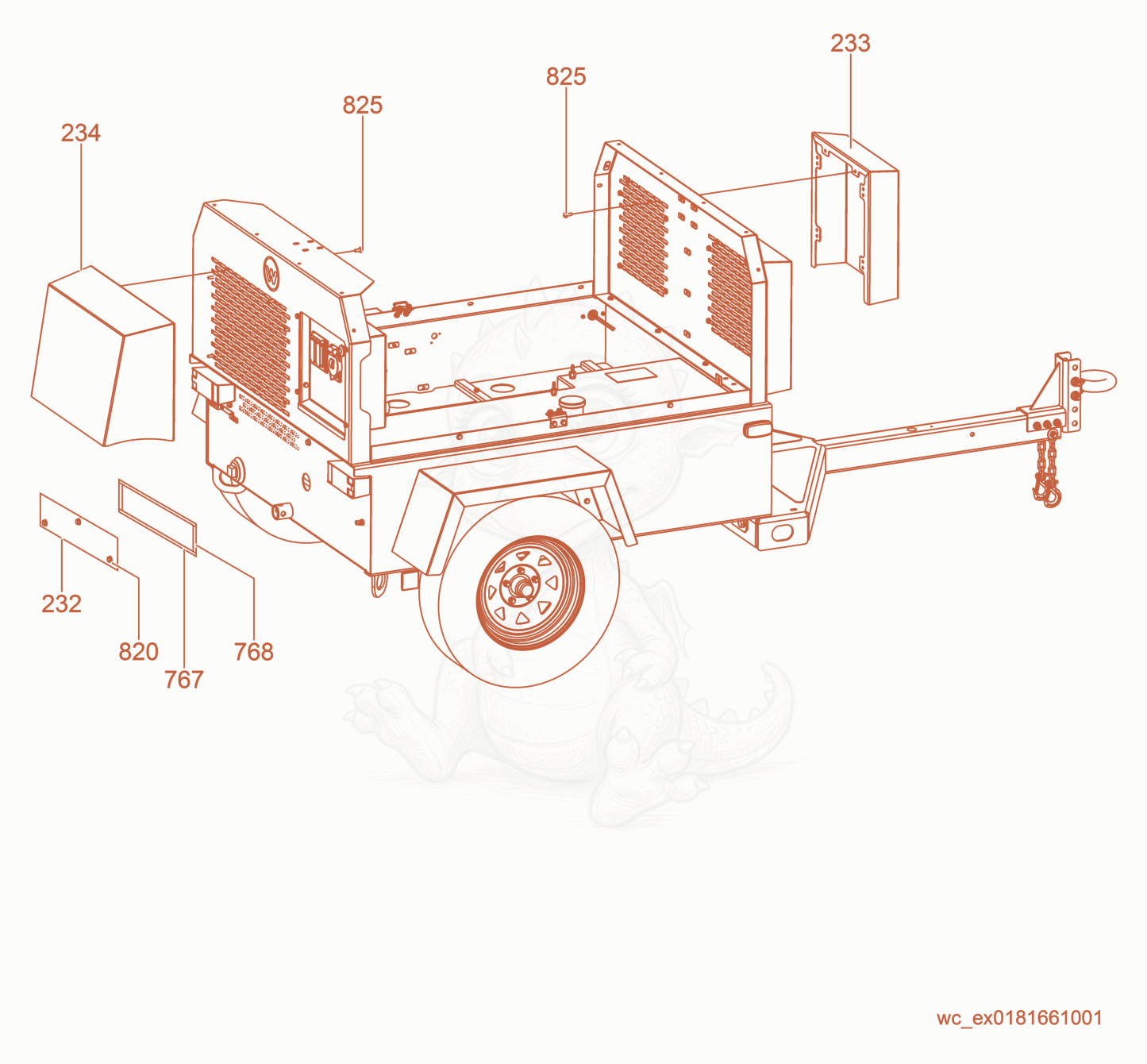 Exploded parts diagram of the Option-Cold Weather Shroud of a Wacker Neuson LTW20Z1, with numbered balloons