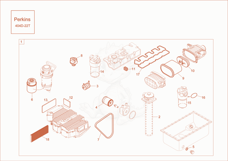 Exploded parts diagram of the service kit (2000h) of a Wacker Neuson EW65, with numbered balloons