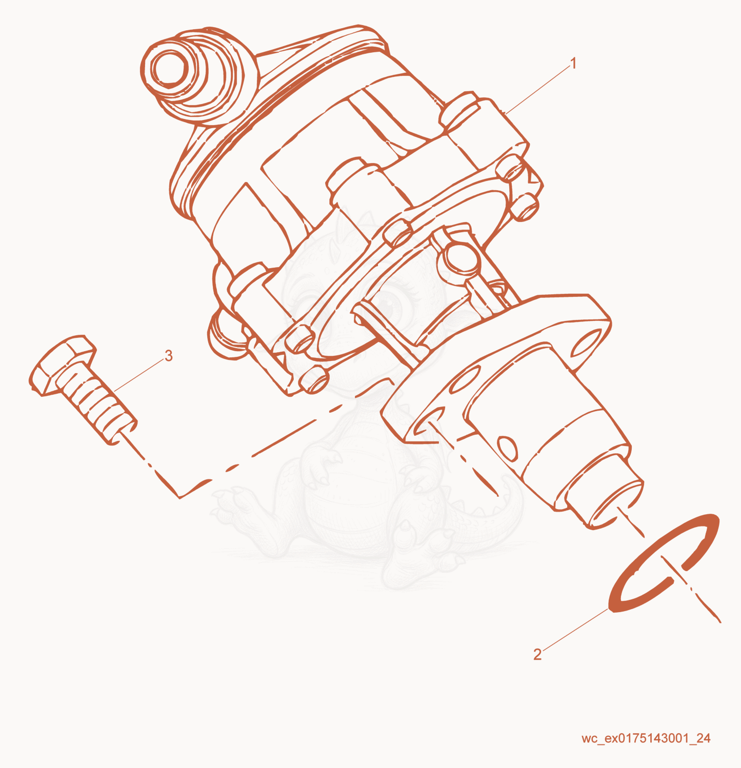 Exploded parts diagram of the Lift Pump of a Wacker Neuson RD27-120, with numbered balloons