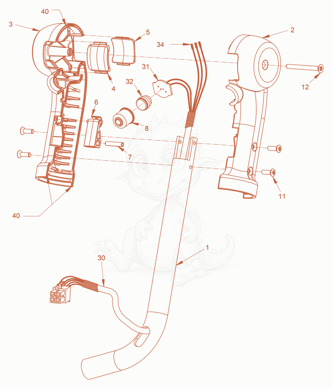 Exploded parts diagram of the electrical system of a Wacker Neuson RD18-100C, with numbered balloons