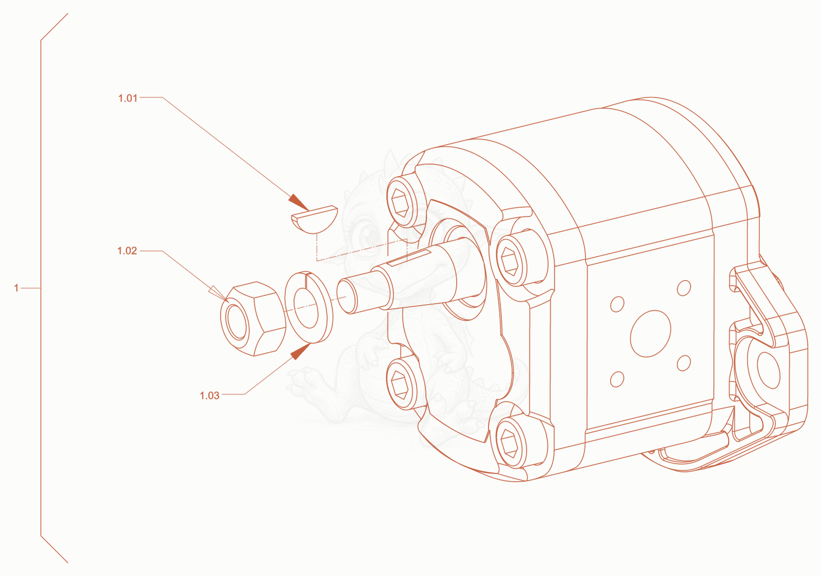 Exploded parts diagram of the vibration pump of a Wacker Neuson RD28-120CCN, with numbered balloons