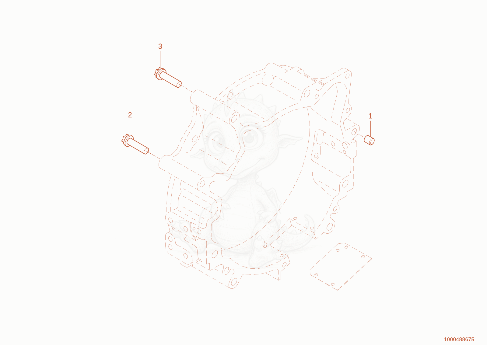 Exploded parts diagram of the Fasteners clutch of a Wacker Neuson WL110(WRL90-05), with numbered balloons