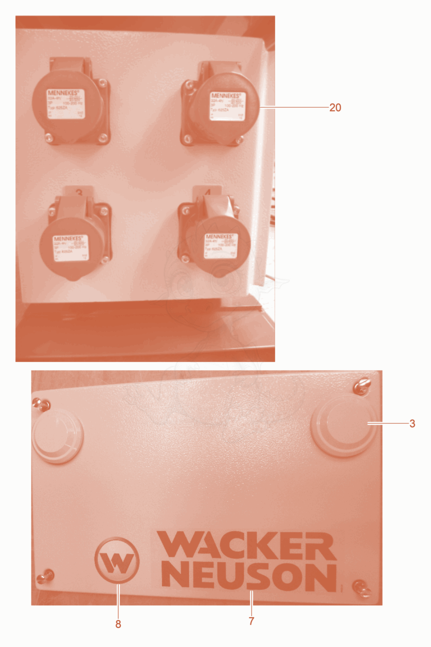 Exploded parts diagram of the Frequency Converters of a Wacker Neuson FUE-M/S75A4CEE-32A, with numbered balloons