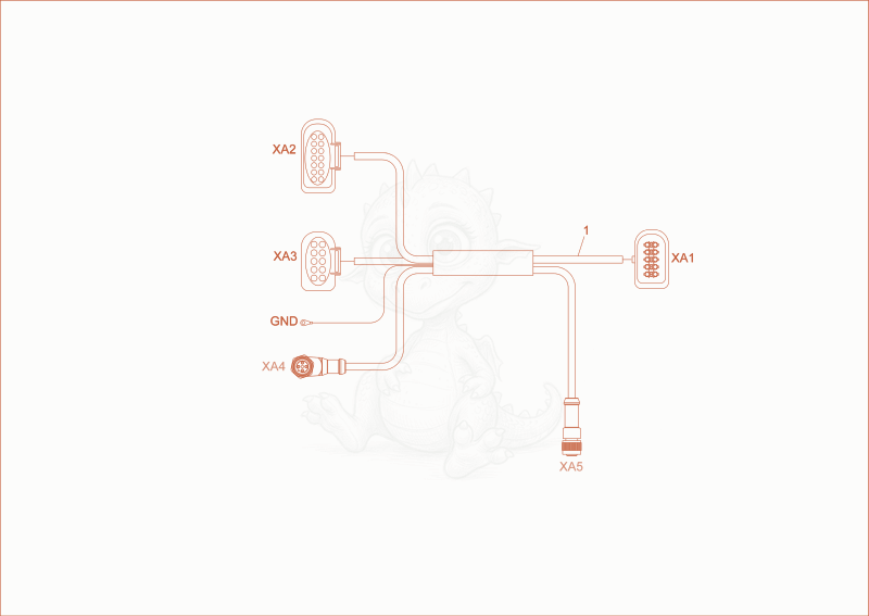 Exploded parts diagram of the WIRE HARNESS camera (option) of a Wacker Neuson EW65, with numbered balloons