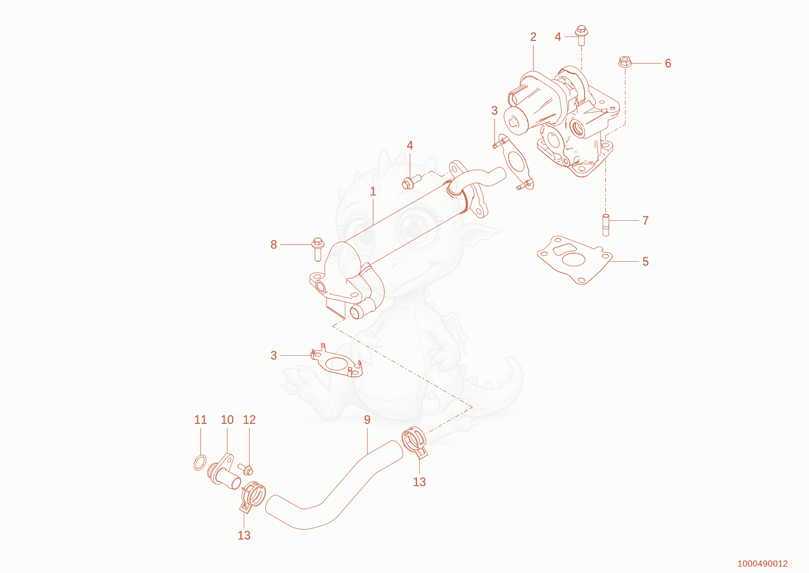 Exploded parts diagram of the EXHAUST REGULATION of a Wacker Neuson WL70STAGEV, with numbered balloons