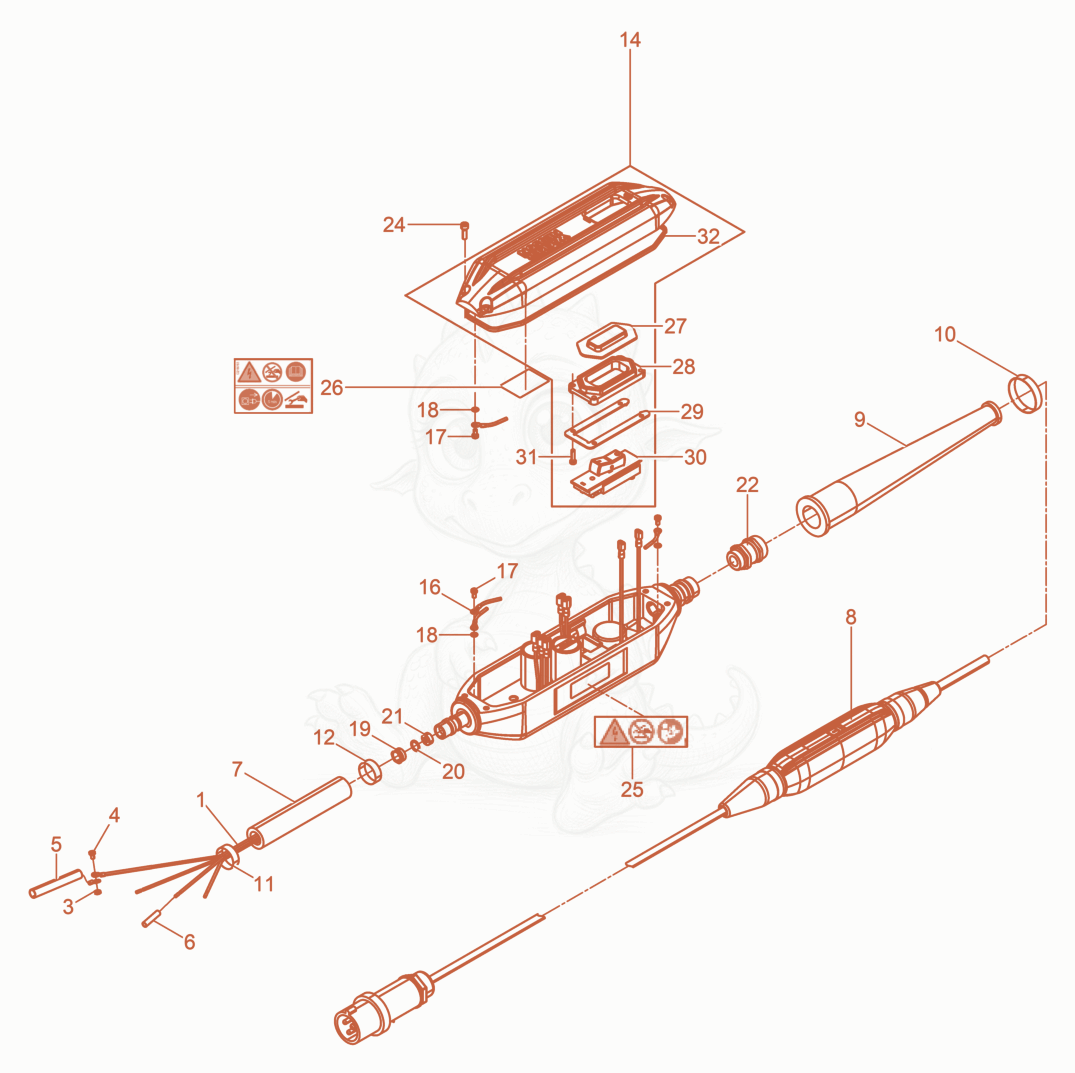 Exploded parts diagram of the Hose Connection cpl. of a Wacker Neuson IRFU30/120GVGB, with numbered balloons