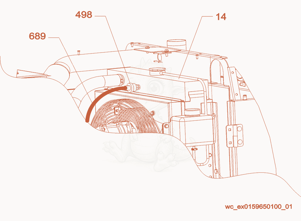 Exploded parts diagram of the Low Coolant Shutdown-Small of a Wacker Neuson G25, with numbered balloons