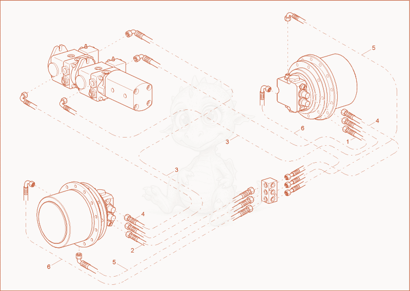Exploded parts diagram of the TRAVELLING GEAR INSTALLATION of a Wacker Neuson TD15, with numbered balloons