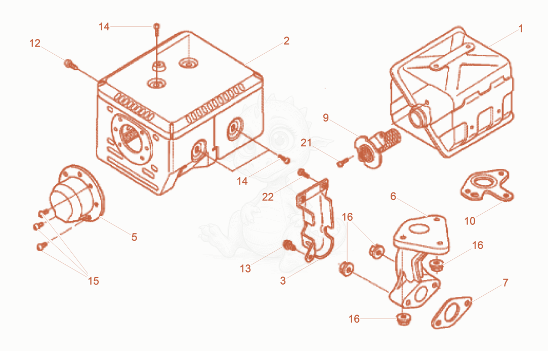 Exploded parts diagram of the Muffler of a Wacker Neuson BPU3750ATS, with numbered balloons