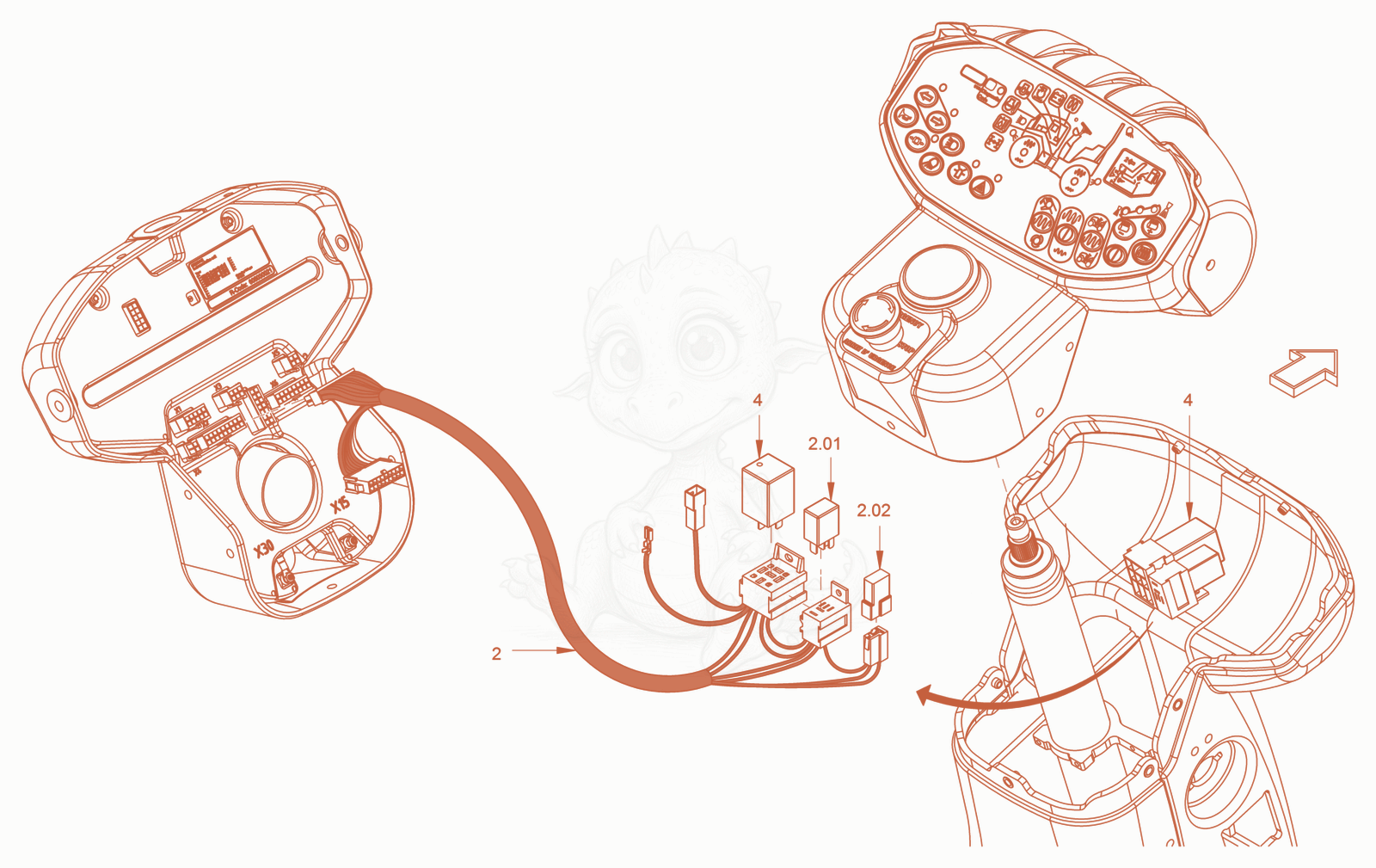 Exploded parts diagram of the automatic engine stop of a Wacker Neuson RD24-100C.3, with numbered balloons