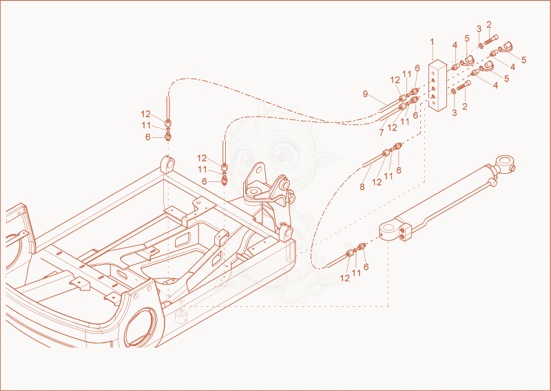 Exploded parts diagram of the lubrication of a Wacker Neuson 1502RDFORCE, with numbered balloons