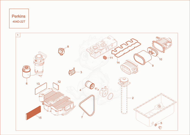 Exploded parts diagram of the service kit (2000h) of a Wacker Neuson ET65, with numbered balloons