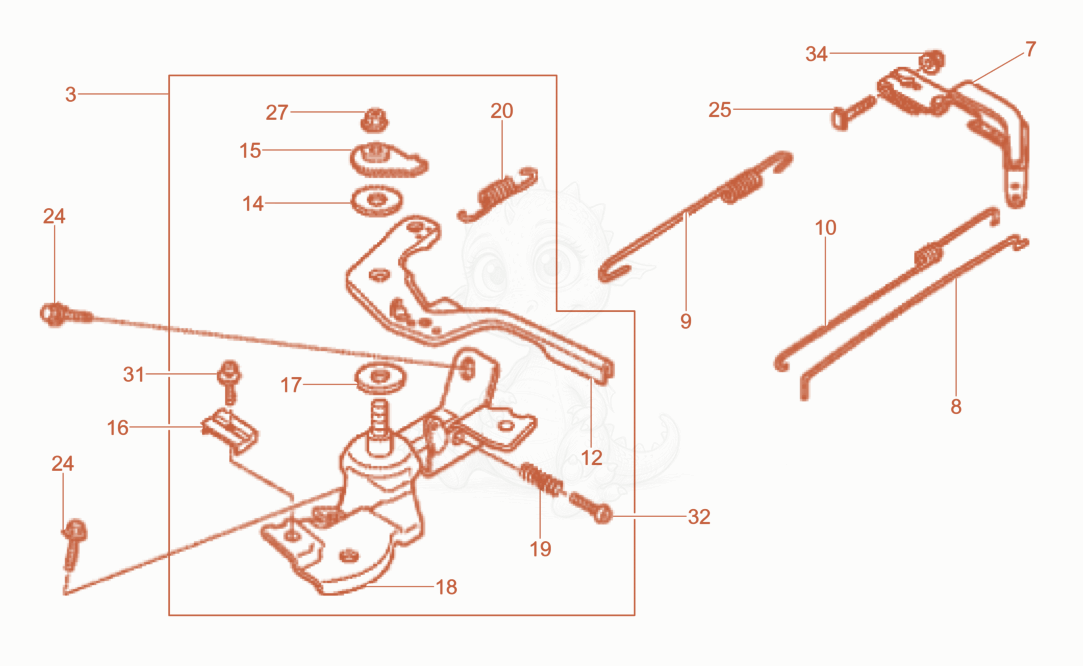 Exploded parts diagram of the Governor of a Wacker Neuson WP1550AWCN, with numbered balloons