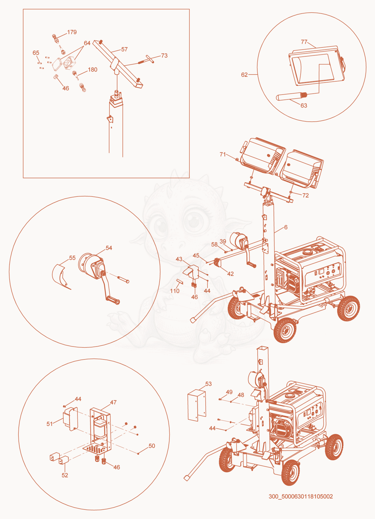 Exploded parts diagram of the Mast cpl. of a Wacker Neuson ML240, with numbered balloons