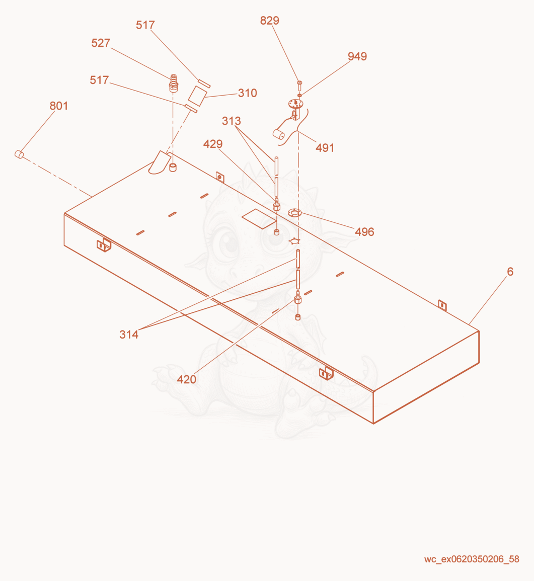 Exploded parts diagram of the Fuel Tank cpl. of a Wacker Neuson G85, with numbered balloons