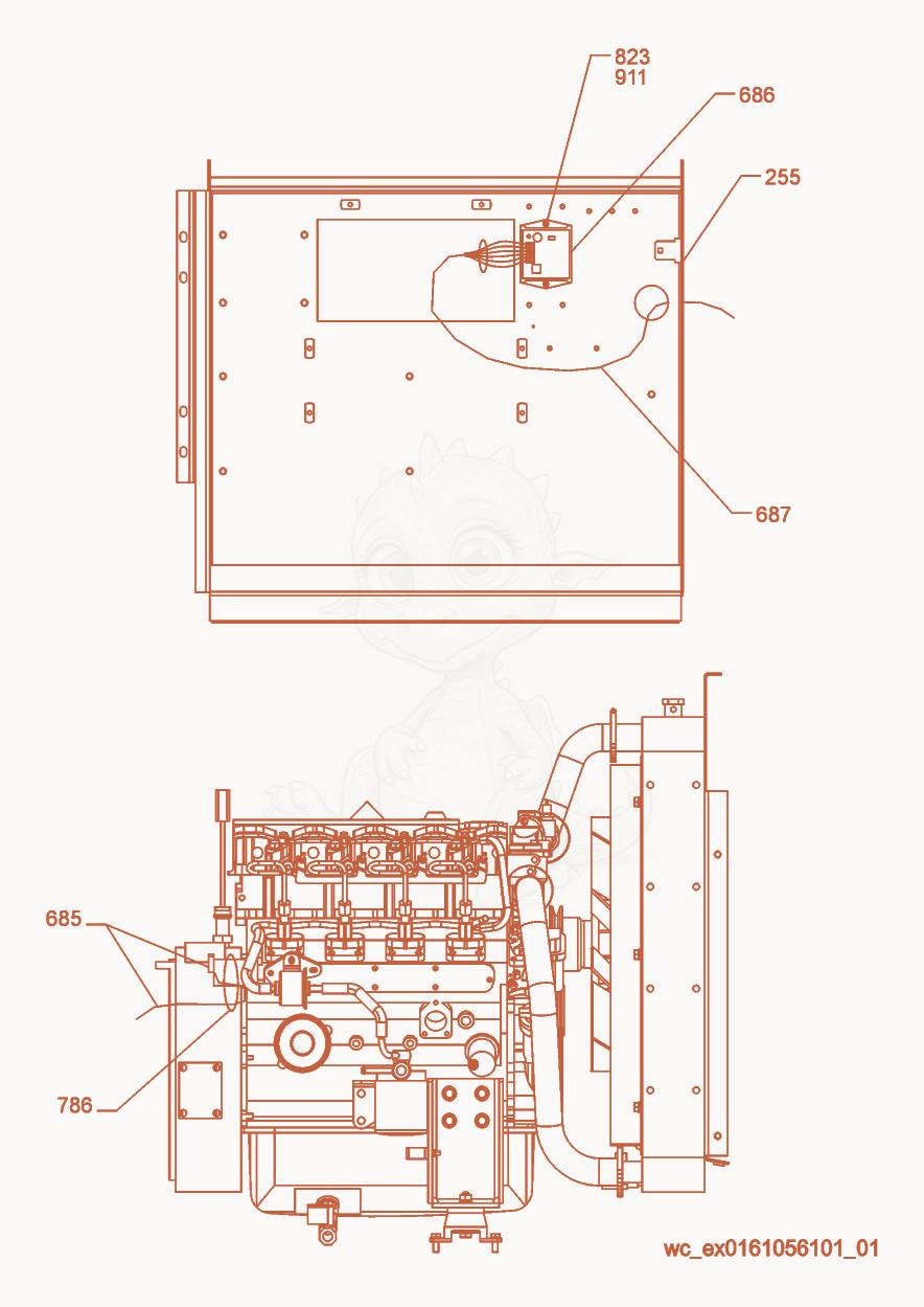 Exploded parts diagram of the Option-Electronic Governor of a Wacker Neuson G25, with numbered balloons