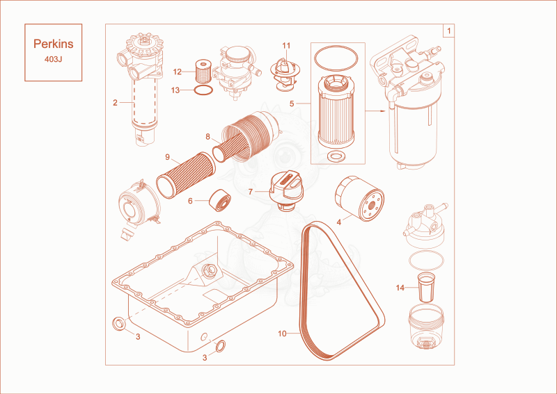 Exploded parts diagram of the maintenance package (3000h) (option) of a Wacker Neuson DW30, with numbered balloons