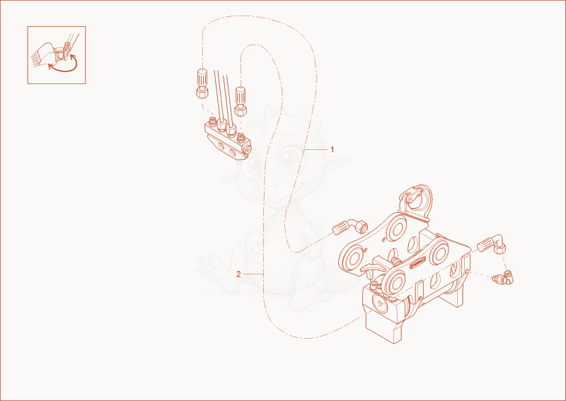 Exploded parts diagram of the Powertilt Installation (Option) of a Wacker Neuson EW100, with numbered balloons