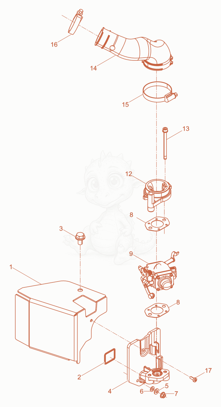 Exploded parts diagram of the Carburetor cpl. of a Wacker Neuson BS50-211IN, with numbered balloons