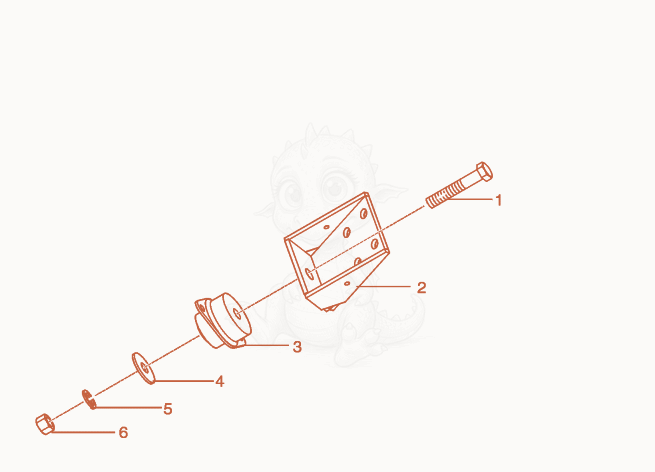 Exploded parts diagram of the Engine Mount cpl. of a Wacker Neuson G155, with numbered balloons