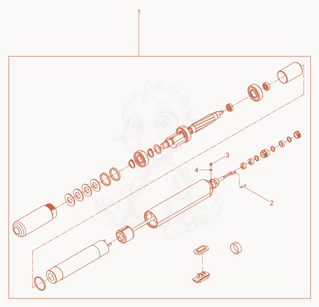 Exploded parts diagram of the Retrofit kit-Internal Vibrator of a Wacker Neuson IRSEN57K/115, with numbered balloons