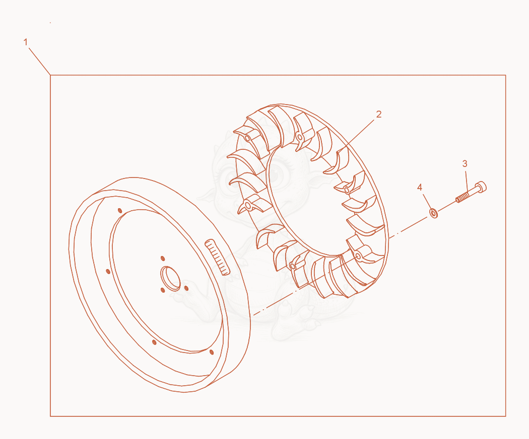 Exploded parts diagram of the Flywheel of a Wacker Neuson DPU2440H, with numbered balloons