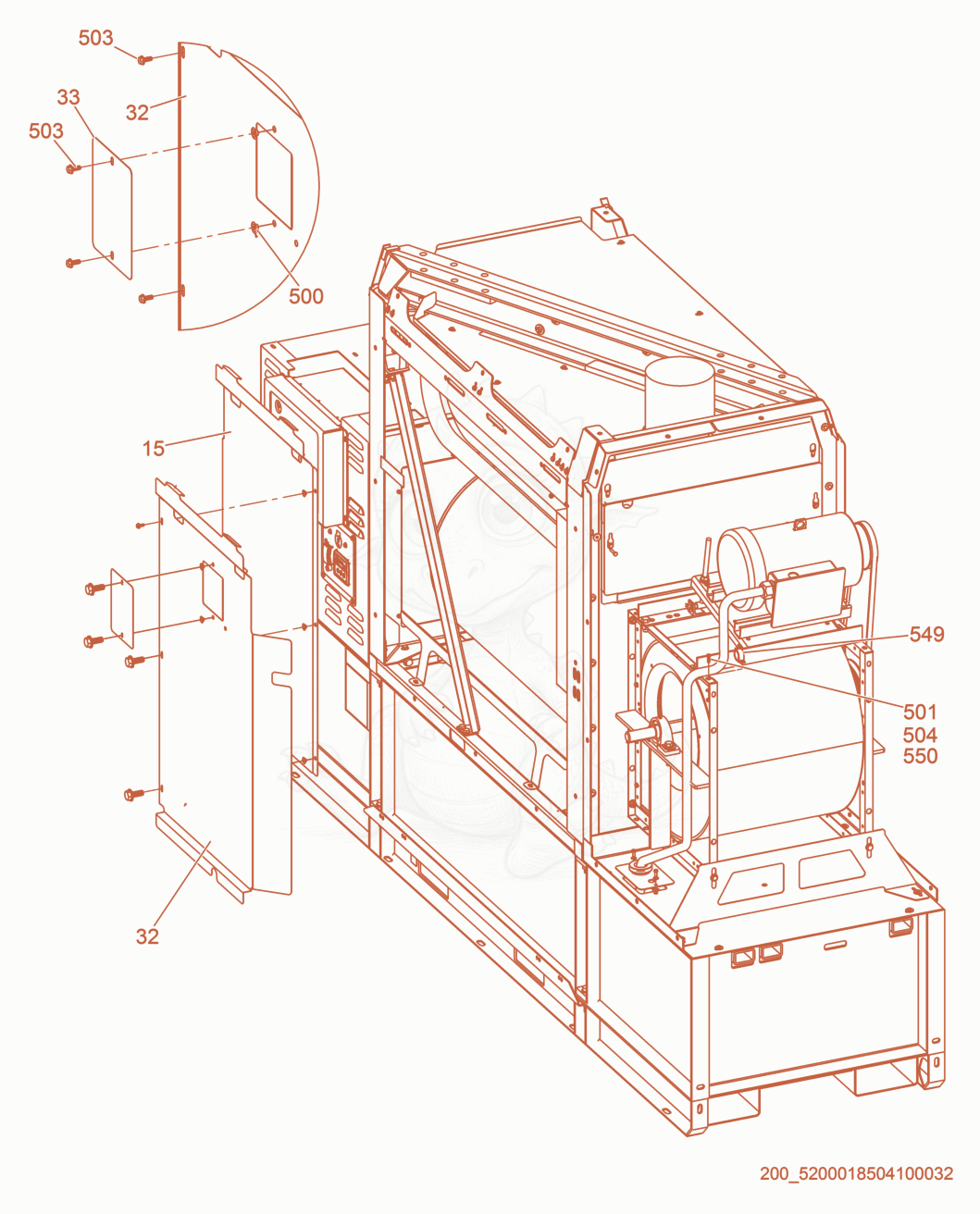 Exploded parts diagram of the Side Plates of a Wacker Neuson HI260, with numbered balloons