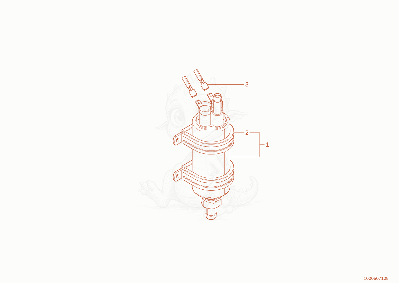 Exploded parts diagram of the fuel pump of a Wacker Neuson TH730(415-24), with numbered balloons