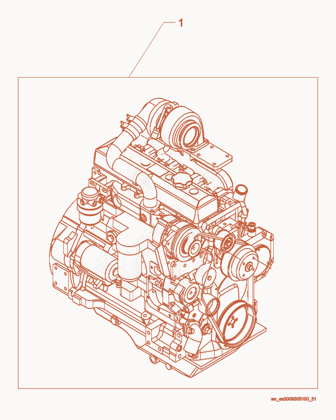 Exploded parts diagram of the Engine-Deere of a Wacker Neuson G85, with numbered balloons