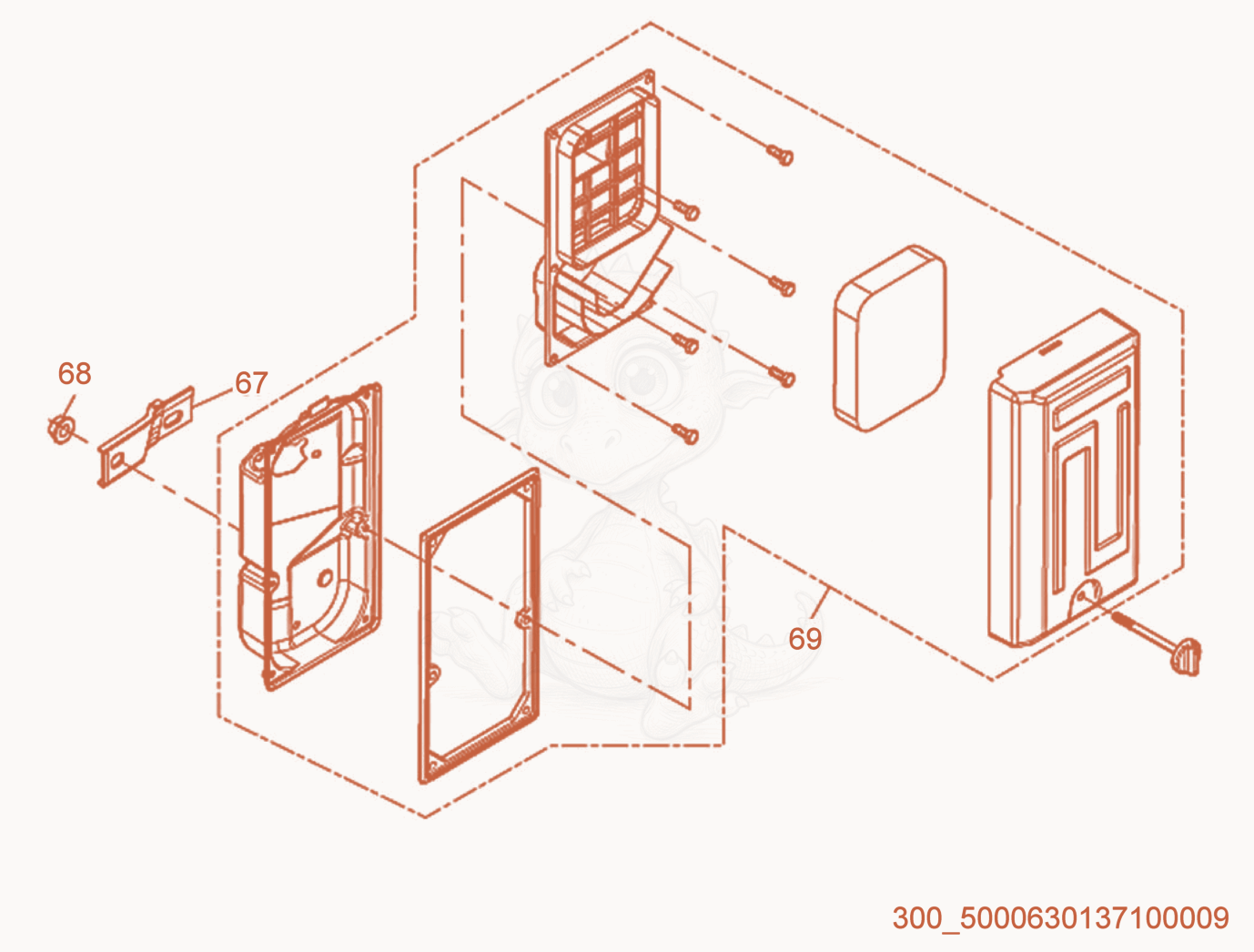 Exploded parts diagram of the Air Cleaner of a Wacker Neuson ML440, with numbered balloons